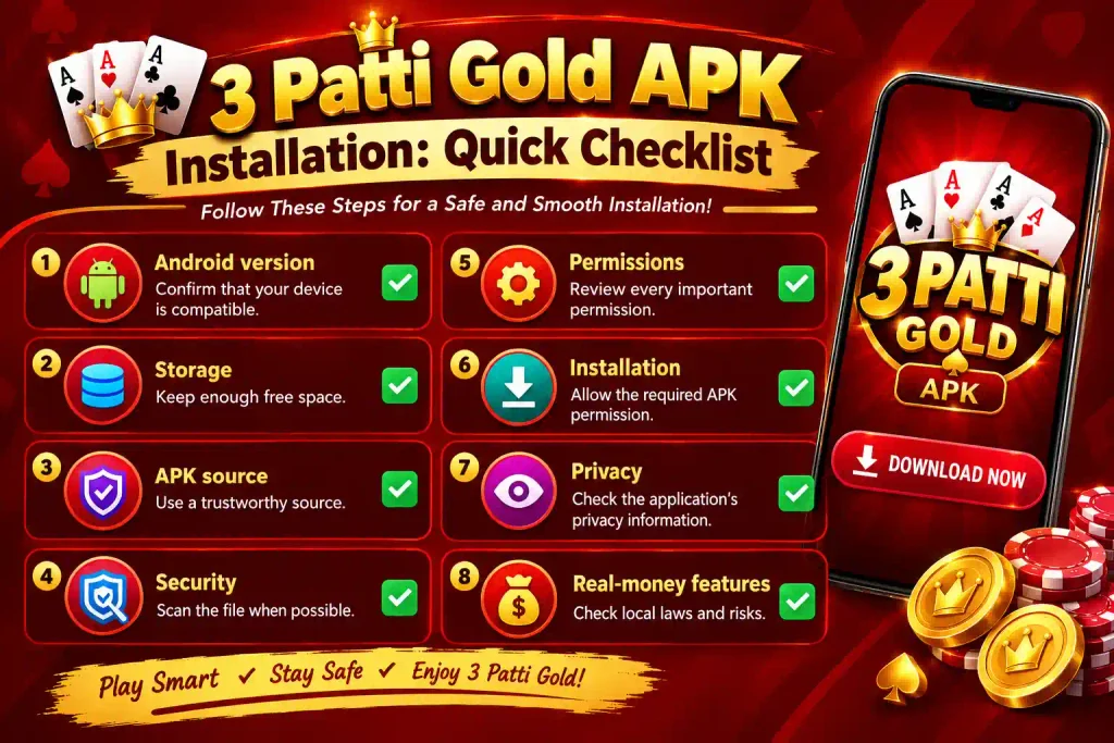 3 Patti Gold APK Checklist