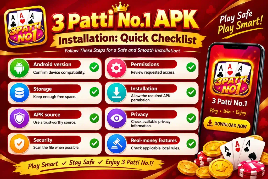 3 Patti No.1 APK Installation Checklist