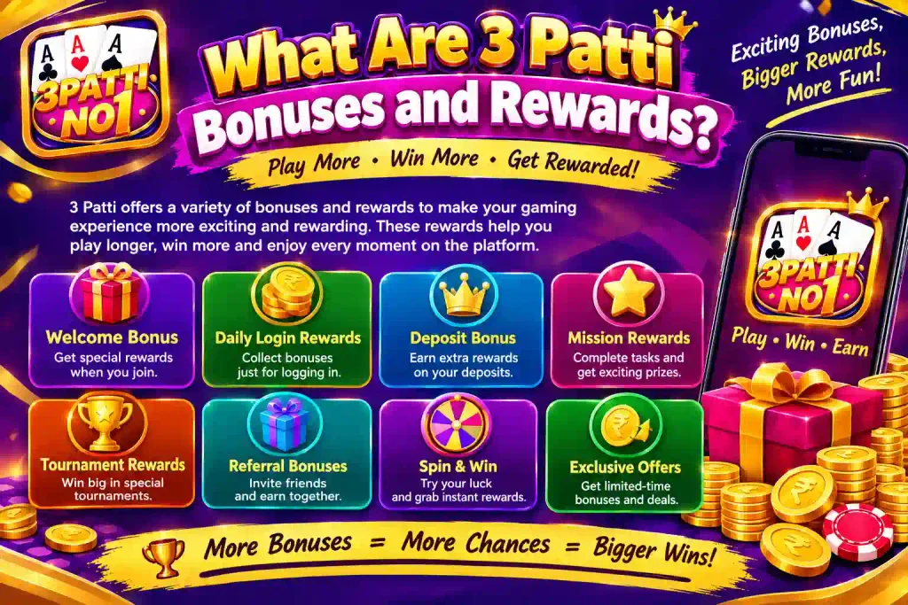 What Are 3 Patti Bonuses and Rewards